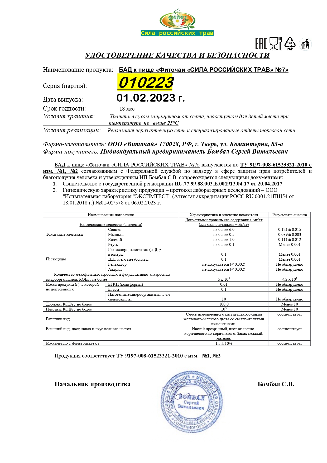 Паспорт №022023